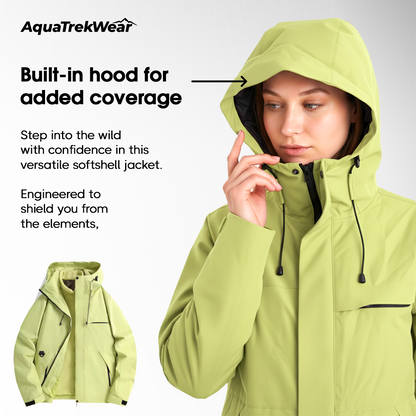 AquaTrekWear Women’s 3-in-1 Softshell Jacket with Detachable Fleece Lining
